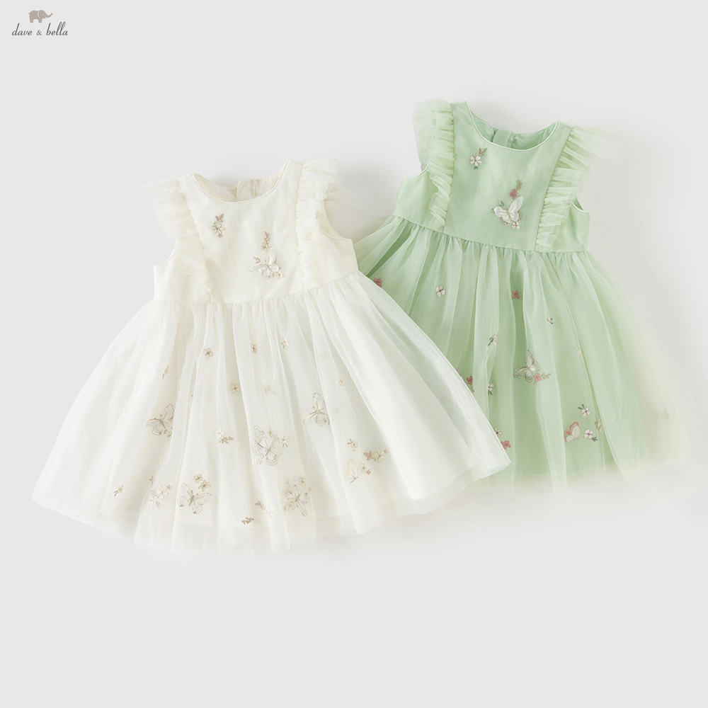 Summer Clothing Baby Girl - Dave Bella Stickerei Spitze Mesh Prinzessinnenkleid